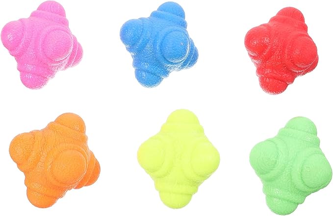 STOBAZA 6pcs Hexagonal Agility Balls Reaction Training Equipment for Hand-Eye Coordination Speed Reflex Improvement Fitness Reaction Ball with Bright Colors for Sports Exercise