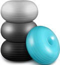 Libima 4 Pcs Flexible Seating for Classroom Inflatable Yoga Ball Chairs with Pump Donut Exercise Ball Chair Cushion Seat for Balance and Stability Training Home Office Gym Workout