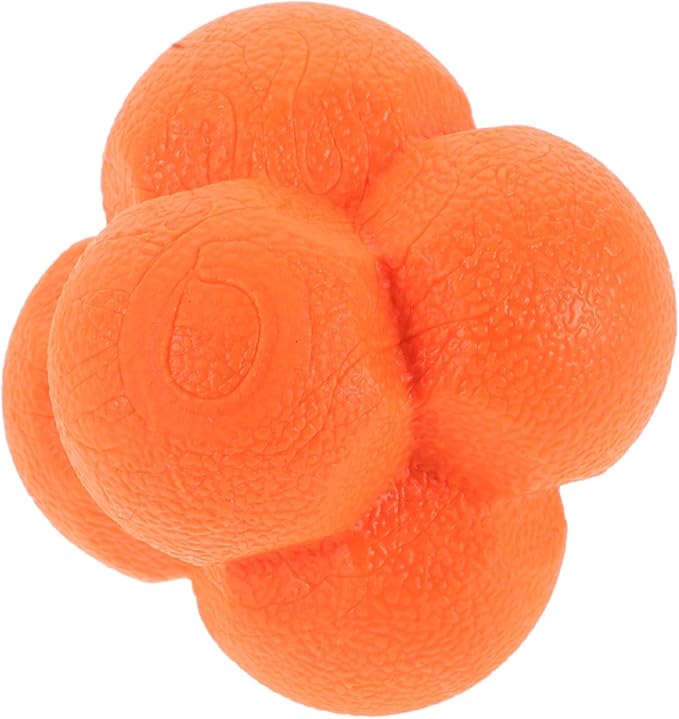 Hexagonal Reaction Ball for Hand-Eye Coordination Training Agility and Reflex Booster Orange Sports Reaction Ball for Goalkeeper Baseball Volleyball and Team Practice