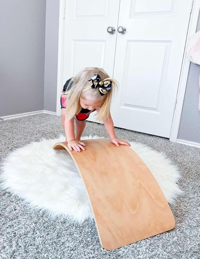 Natural Wood Balance Board for Kids | Montessori Wobble Board for Toddlers & Children Ages 3-8, Open-Ended Waldorf Learning Toy for Indoor Play, Core Balance Trainer, Birthday & Christmas Gift 2026