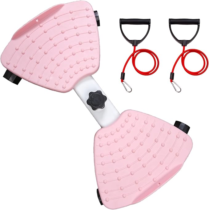 Waist Twister Machine with Resistance Bands - 300 lbs Weight Capacity, Non-Slip Twist Board, Noiseless Ab Twister for Belly Fat Loss, Home Gym Equipment for Women/Men