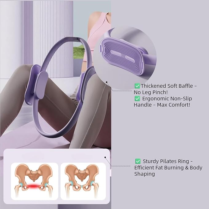 RosyWay Pilates Kit for Women-Pilates Ring and Ball Set, at Home Pilates Workout Equipment with Magic Circle,5 Resistance Bands, Ball,Elastic Bands-Beginner Valentine's