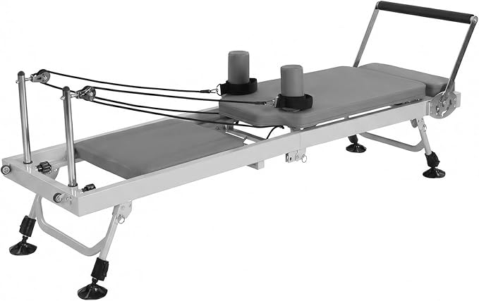 Generic 78 in Pilates Reformer with Springs Resistance Adjustable Fitness Equipment 300 LBS Capacity Smooth Glide Carriage Reformer for Home and Studio Use