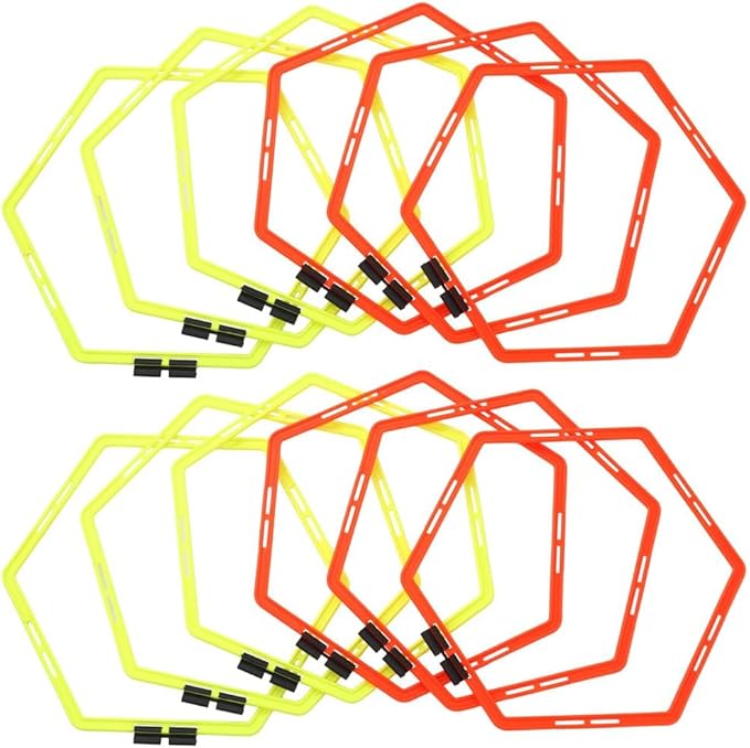 Japard Hex Agility Rings for Speed Training & Agility Footwork Training Speed Hurdles Ladder with Carrying Bag