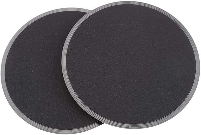 EVTSCAN 2pcs Exercise Sliding Gliding Disc Core Slider Full Body Workout Wood Carpet Tile Black 7.01inch Diameter Lightweight Portable