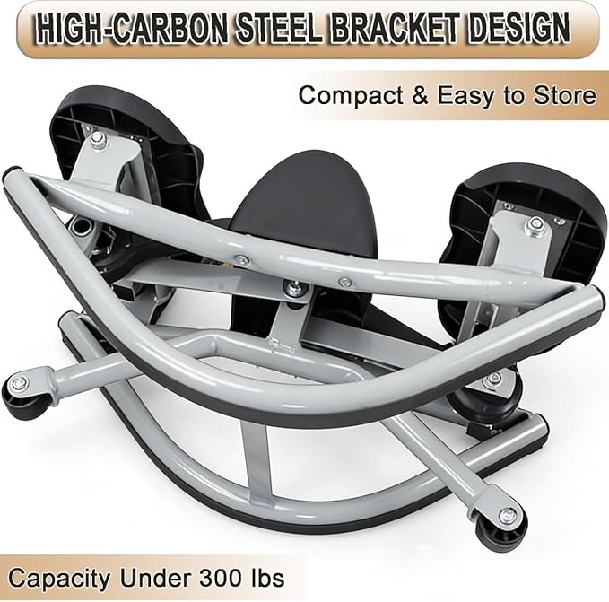 Rock Stepper Side to Side Exercise Machine - Lateral Twist Rocking Stepper, Mini Portable Stair Stepper for Fitness at Home, Cardio Workout Equipment, Compact Indoor Trainer with Resistance Bands