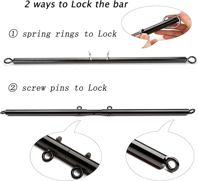 Sovyime Portable Restore Spreader Bar, Exercise Guide Pilates Sports Aid Training Fitness Gear, Home Yoga Gym Kit
