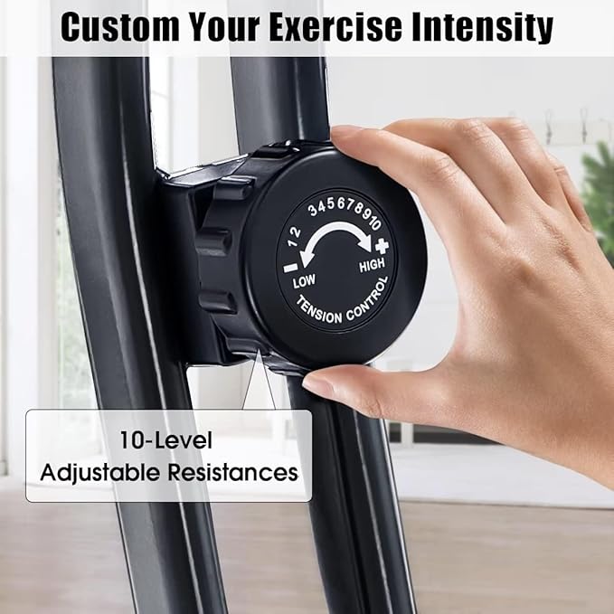 Merax Workout Bike For Home - 2 In 1 Recumbent Exercise Bike and Upright Indoor Cycling Bike Positions, 16 Level Magnetic Resistance Exercise Bike, Foldable Stationary Bike Machine, Fitness Bike
