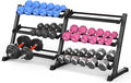 KHAMAL Dumbbell Rack Stand Only - 3-Tier Weight Rack Heavy Duty Dumbbell Stand Space-Saving For Home Gym Organization, Dumbbell, Barbell