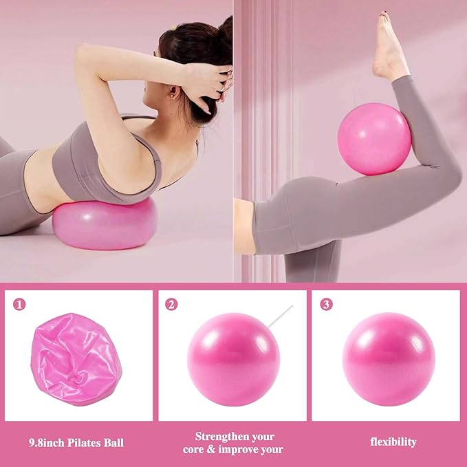 13 PCS Pilates Equipment Kit for Women,Pilates Ring and Ball Set with Resistance Bands,Core Sliders, Socks, Bag & Guide for Starter Home Workout Fitness Gym Essentials