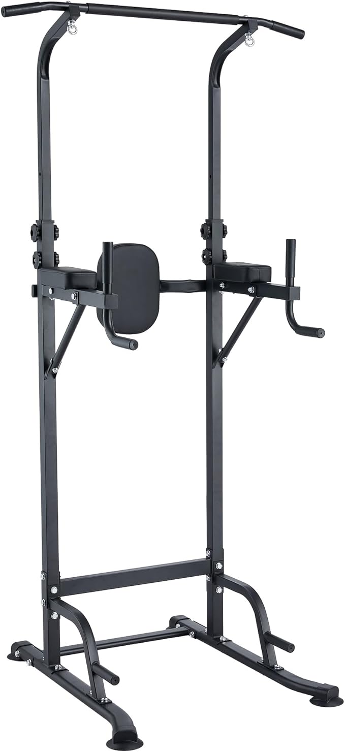 Multifunction Pull Up Bar Dip Station for Home Gym, Adjustable Height Power Tower, 880LBS Capacity Strength Training Equipment for Full Body Workout, Indoor Fitness Chin Up Bar for Men Women
