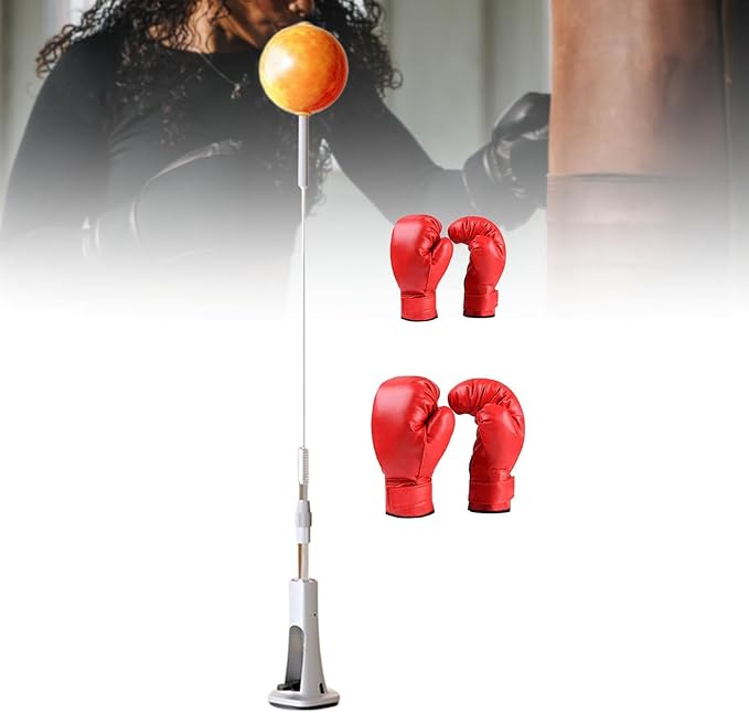 Boxing Reaction Ball Boxing Speed Ball Height Adjustable Home Gym Fitness Workout Floor Standing Boxing Equipment Reflex Ball