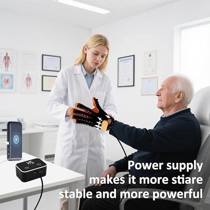 Rehabilitation Robot Gloves for Stroke Recovery Hemiplegia Finger Hand Function Rehabilitation Therapy Arthriti Glove (Right Hand, S)