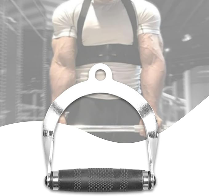 pistro LAT Pulldown Handle Attachment for Cable Machine, 6.69x5.91 Inch Triceps Strength Training Attachment with Non-Slip Grip for Home Gym Equipment