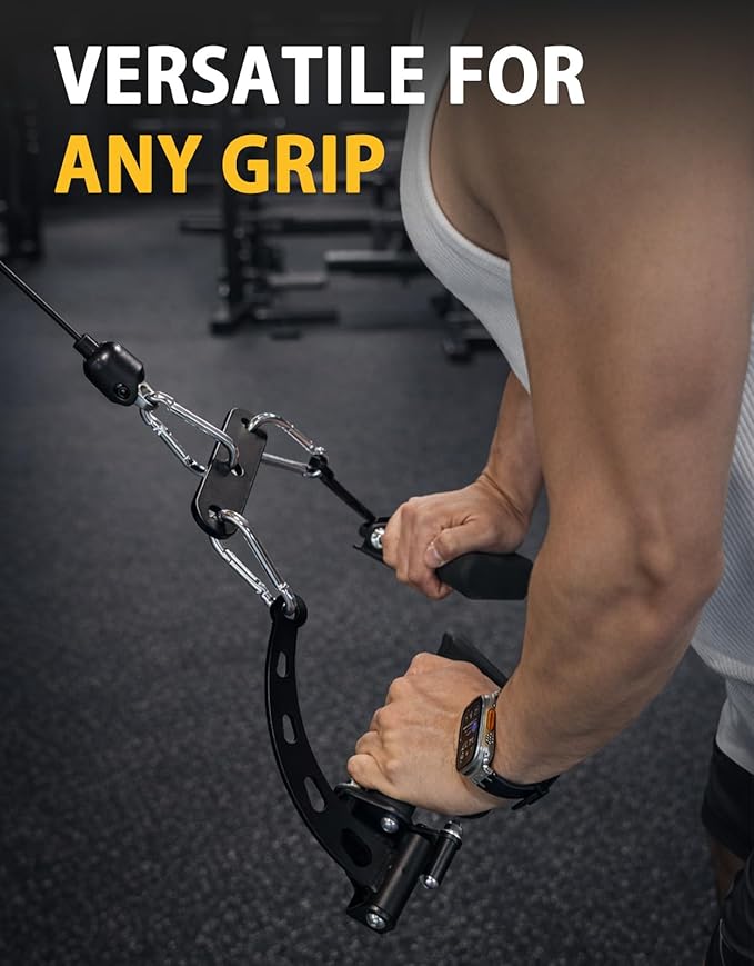 2 to 1 Cable Attachment Adapter,Adjustable LAT Pull Down Bar,Cable Machine Attachments for Gym-6 Inches