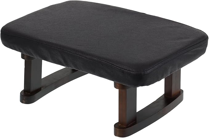 Walnut Prayer Kneeler with Thick Attached Cushion, Wooden Prayer Bench with Removable Washable Fabric Cover, Sturdy Kneeling Stool for Home Prayer and Meditation
