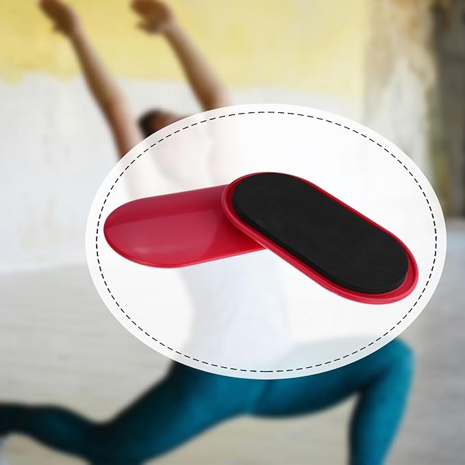 2Pcs Exercise Core Sliders Ab Floor Gliders Strength Training Lightweight Slide Pads Sliding Discs for Home Yoga, red