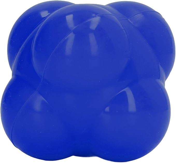 Hex Reaction Trainer Ball, Rubber Reaction Ball for Improving Hand Eye Coordination, Bright Color Reaction Catch Ball with Random Bounce, Portable Agility Training Tool for