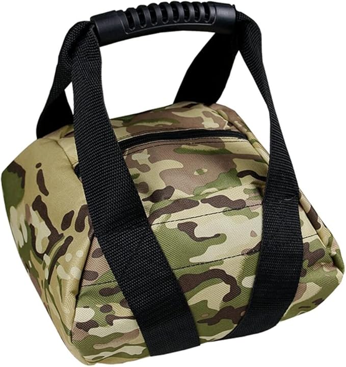 Camouflage Weightlifting Training Sandbag Kettlebell Sandbag, Adjustable Canvas Soft Sand Bag with Handles, Weightlifting Dumbbell for Home Training Fitness Yoga Workout