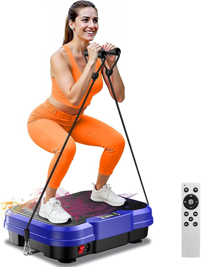 Vibration Plate Exercise Machine,Vibration Plate for Lymphatic Drainage Power Vibration Plate Machine Support 450 Lbs 250 Adjustable Speeds,Vibrating Plate Shake Plate Weight Loss