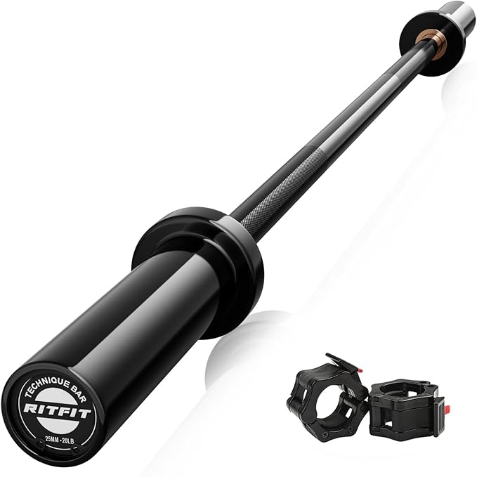 RITFIT Olympic Barbell 4ft/6ft - 2 Inch Weight Bar for Strength Training, Weightlifting, Squat, Deadlift, Bench Press, Curl, Overhead Press - 350lbs/500lbs Capacity
