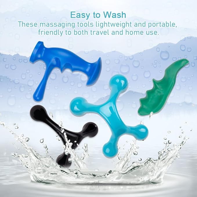 ZORZA 1Set Manual Thumb Shaped Massage Tools Featuring 3 and 4-Legged Massage Knobs for Trigger Point Pressure Massager and Deep Tissue Massage,Ideal for Stress Relief