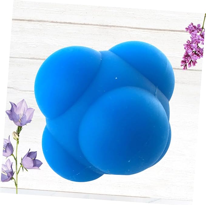 Hexagonal Silicone Agility Reaction Ball for Hand-eye Coordination Training Reflex Bounce Trainer for Speed Reflex and Rehabilitation Exercises Suitable for Men and Women