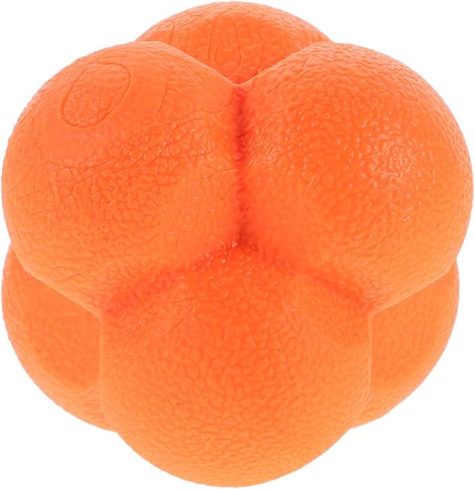 Hexagonal Reaction Training Ball 7Cm Orange Sports Reaction Ball Hand Eye Coordination Agility and Quickness Trainer for Goalkeeper and Team Handball Practice