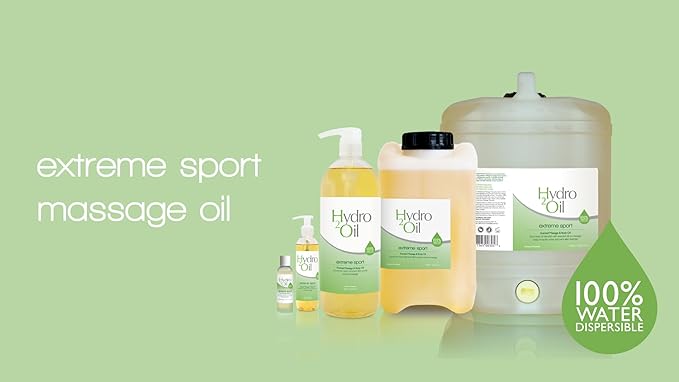 Hydro 2 Oil Extreme Sport Massage Oil 8.4 fl oz- Water Dispersible Formula with Cooling Essential Oils