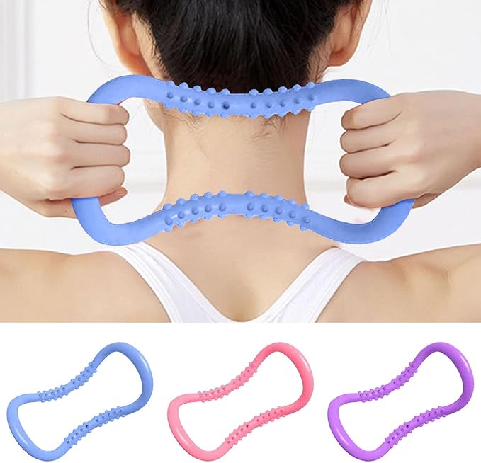 Yoga Pilates Circle Ring, Yoga Circle Stretch Resistance Ring Body Building Fitness Workout Tools for Training Neck, Back, Leg, Calf, Strengthen Chest, Thighs, Arms, Massage Point Design