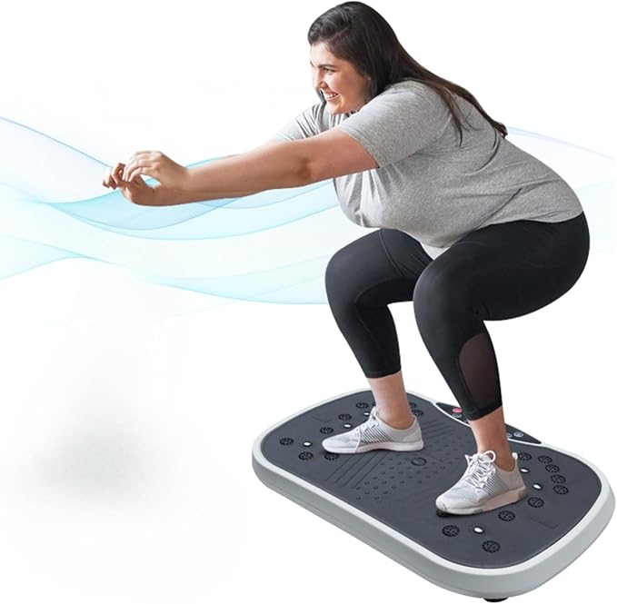 Dual-Control Design Vibration Plate Exercise & Fitness Machine Whole Body Workout Vibration Fitness Platform, Home Training Equipment for Weight Loss & Toning Wear Well