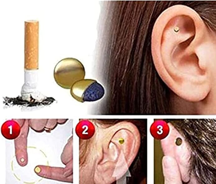 2PCS Magnetic Therapy Quit Stop Smoking Smoke Magnet Magnetic Therapy Ear Auricular Loss Weight Acupressure for Women Men