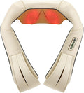 Nekteck Shiatsu Neck Massager with Heat for Pain Relief Deep Tissue, 2026 Upgraded 3D Back Shoulder Kneading Massage Pillow, Body Muscle Relaxation Tools Gifts for Him Her, Beige (NOT Cordless)