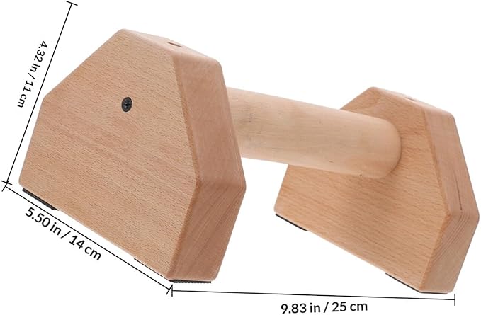 Zerodeko Wooden Push up Bars 2 Pcs Pushup Handles Strength Training Push up Stands Beech Wood 25cm Fitness Accessory for Home and Gym Workout Equipment