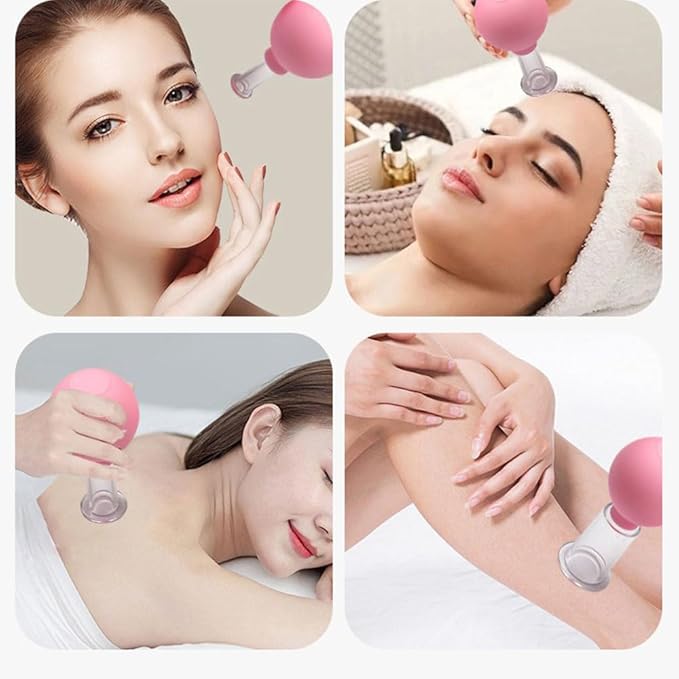 Luzly Face Cupping Set Anti Aging Facial Cupping Gua Sha Facial Tools Cupping Wrinkles Massage Vacuum Suction Cupping Therapy Set for Face Leg Arm Back Shoulder Muscle and Joint Pain