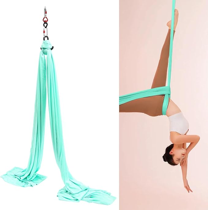 6m Aerial Yoga Practice Polyester Strap Aerial Equipment Yoga Hammock Practice Kit Green