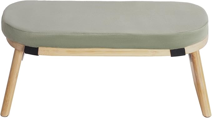LYNICESHOP Meditation Bench,Foldable and Ergonomic Meditation Stool for Yoga and Prayer, Portable Kneeling Bench with Cushion,Comfortable Seiza and Cross-Legged Sitting (Coffee/Gray/Green) (Green)