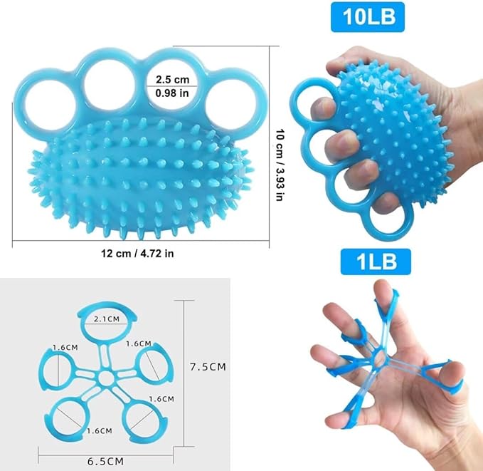 Hand Grip Strengthener Finger Exerciser Ball for Hand Physical Therapy, Stroke, Arthritis, Stress Relief, Muscles Massage, Gifts for Elderly Parents