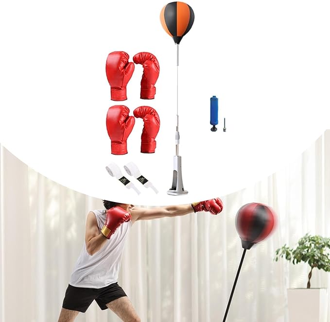 Boxing Reaction Ball Reflection Training Equipment Adjustable Height for Kids Adults Boxing Punching Bag for Fitness Exercise, Style C