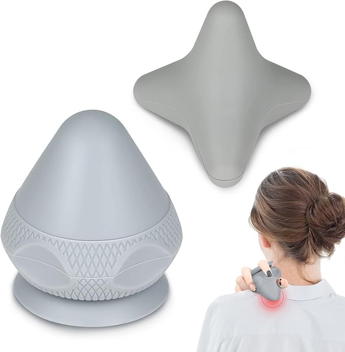 Trigger Therapy Tool with Suction Cup Manual Massage Kit to Relieve Muscle Pain and Tension - Legs Grey (2PCS)