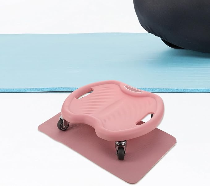 Ab Roller with Knee Pad 4-wheel Quiet Abdominal Exercise Wheel Core Strengthening Fitness Equipment for Home Gym Abdominal Strength Training