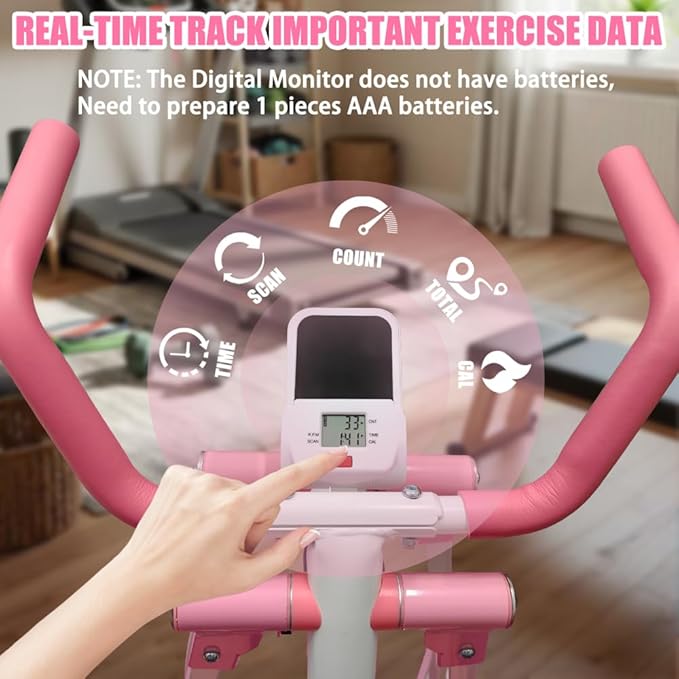 Air Walker Exercise Machine,Foldable Elliptical Machine for Home,Mini Elliptical for Full-Body Low-Impact Exercise with LCD Display Ideal for Home Gym
