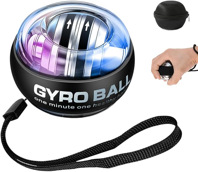 Wrist Ball, 2026 New Wrist Ball Exerciser, Auto-Start Gyroscopic Forearm Exerciser, Enhance Grip Strength, Hand Strengthening Devices, Adjustable Resistance, with LED Lights