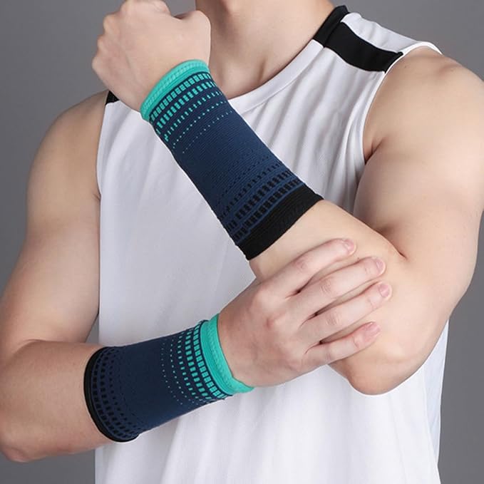 Milisten 2pcs Protective Wrist Brace Compression Training Sleeves Knit Portable Wrist Supports Fitness Joint Wraps for Men and Women Gym Workout Sports