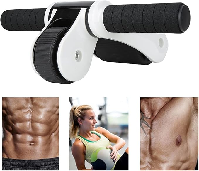 2 Wheels Ab Roller Wheel Abdominal Exerciser with Knee Pad Home Fitness Equipment
