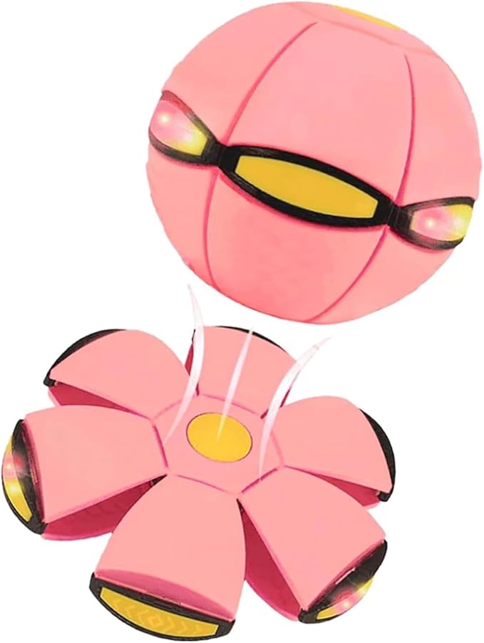 Magic Bouncing Ball, Children's Bouncing Ball, Automatic Rebound Double The Fun, Magics Flying Saucer (No Light,Light Pink)