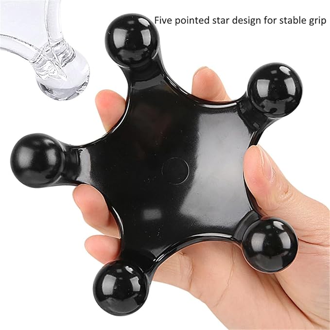 Trigger Point Massage Tools, 2 Pcs 5 Point Deep Tissue Manual Massager Handheld Body Massagers, Handheld Palm Pressure Point Massage Tool for Neck Shoulder Back Muscle Pain Relief (Black)
