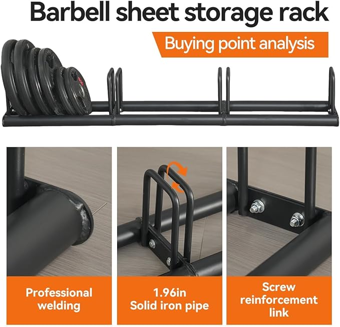 1PC Weight Plate Rack for Home Gym - Weights Rack for Plates Use Singly or Combine Multiple Units | Olympic Weight Plate Rack Up to 660 LBS - New Model Bumper Plate Rack for Easy Plate Changes