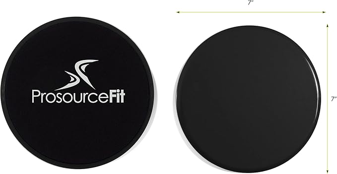 ProsourceFit Core Sliding Exercise Discs, Dual-Sided Sliders for Use on Any Surface at Home or Gym for Full-Body Workouts, Set of 2