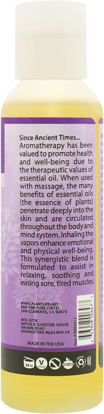 Plantlife Massage Oil 3-Pack - Absorbs Deeply into The Skin and is Circulated Throughout, Providing Optimum Benefit to The Mind and Body - Made in California 4 oz